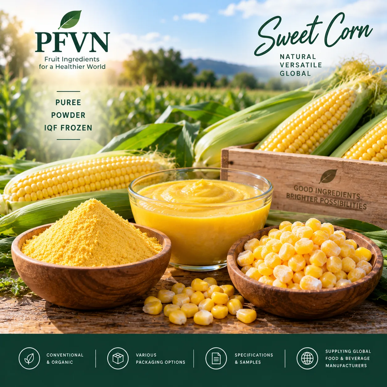 Bulk IQF Frozen Sweet Corn